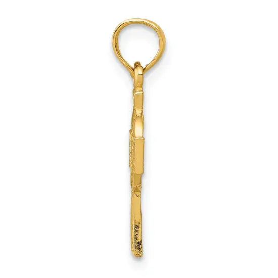 14K Gold Celtic Cross Eternity Circle Pendant Charm Jewelry 19 x 10mm {2}