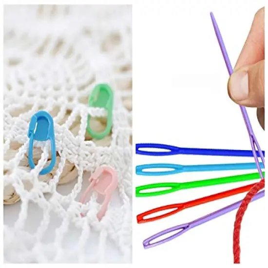 18 pcs Bamboo Knitting Needles Set, Exquiss 18 Pairs Circular(31.5&rdquo;) Wooden Knitting Needles with Colored Plastic Tube, 36PCS Single Pointed Bamboo Knitting Needles(9.5&rdquo;), Include Knitting Tools for Weaving {3}