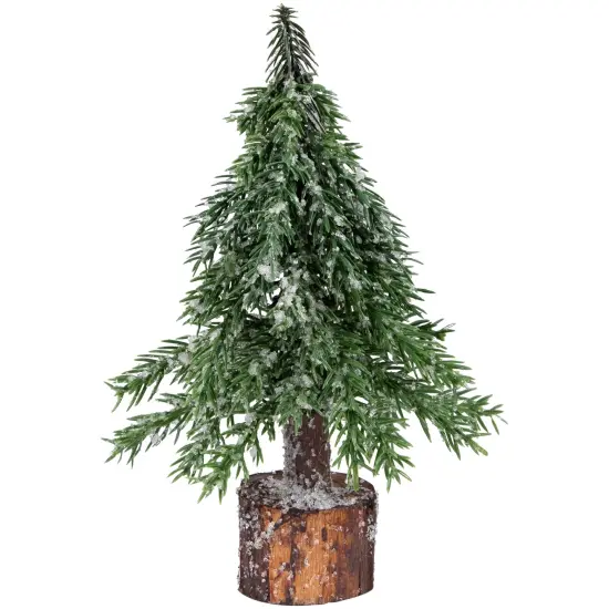 Northlight Frosted Icy Pine Christmas Tree with Jute Base - 7.5" Green {1}
