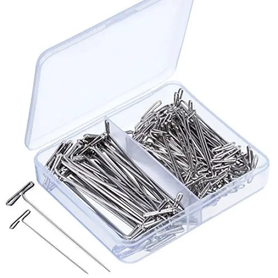 150 Pieces Steel T-pins for Blocking Knitting, Modelling and Crafts 150 Pieces (2 Inch, 1-1/2 Inch) {2}