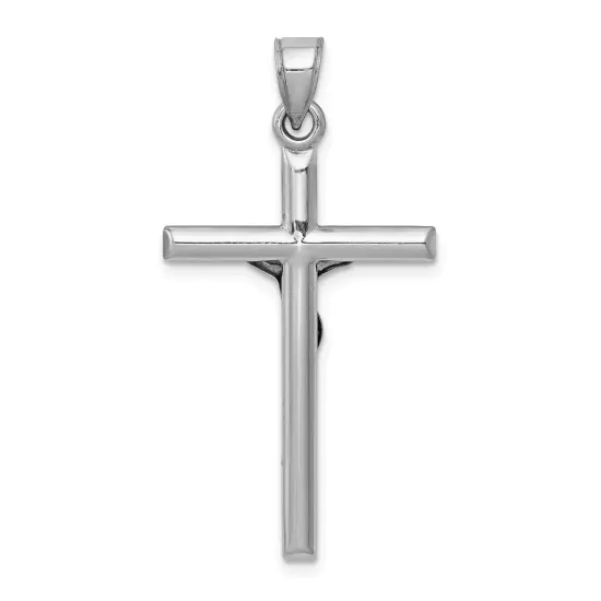 14K White Gold Crucifix Pendant Charm Religious 39 X 20mm Jewerly {4}