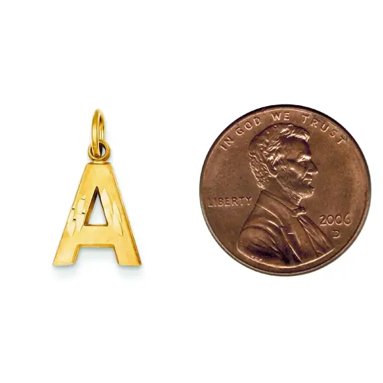 14K Gold Initial A Charm Jewelry FindingKing 20mm x 10mm {2}