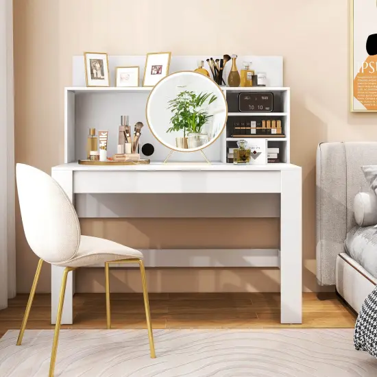 48 Inch Writing Computer Desk with Cable Management Hole Suitable for Any Room White {5}