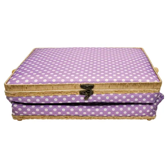 Folding Sewing Basket Dots - purple/white {3}