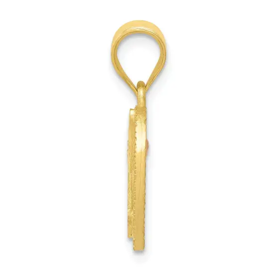 14K Two Tone Gold Initial Letter N Heart Charm Jewelry 22mm x 16mm {3}