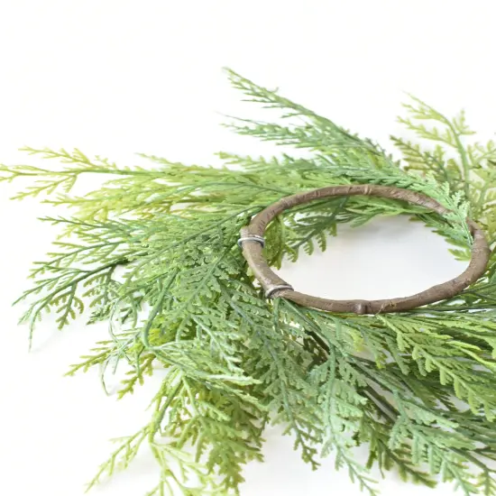 14" Faux Cedar Candle Ring (Fits up to a 3" Pillar Candle) CR1 {5}
