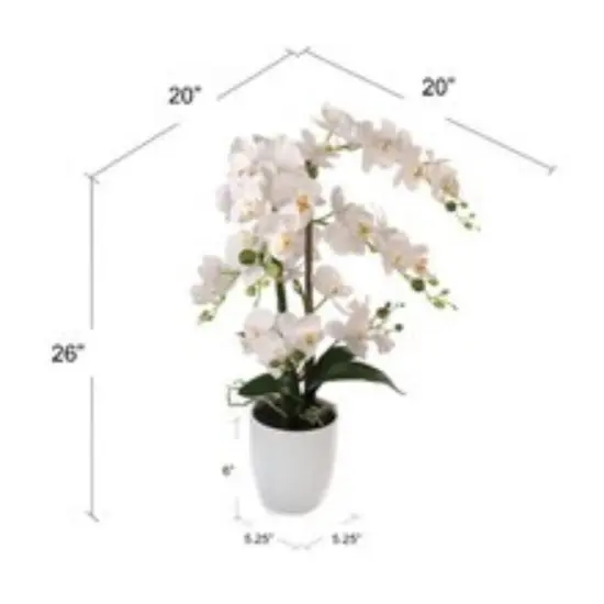 25" Luxurious Phalaenopsis Orchid - Elegant Silk Flower for Home Decor Accents, Floral Home by Artificial Flowers {3}