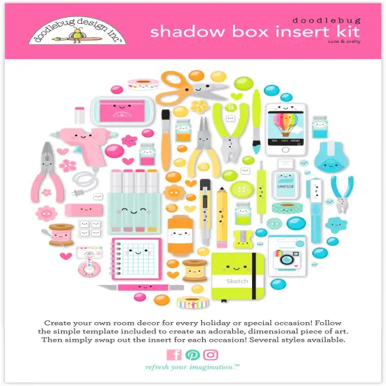 Doodlebug Design Shadow Box Insert Kit-Cute & Crafty {1}