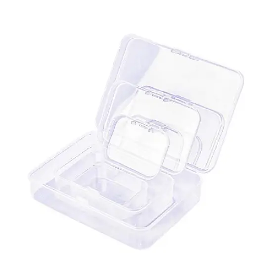 28 Pieces Mixed Sizes Rectangular Empty Mini Plastic Storage Containers with Lids for Small Items and Other Craft Projects (Clear) {5}