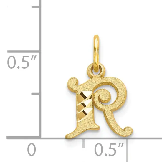 14K Gold Initial R Charm Jewelry FindingKing 17mm x 10mm {3}