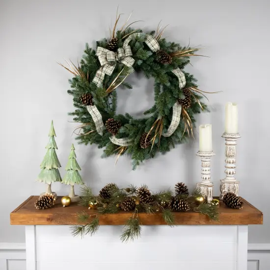 Northlight Real Touch&trade; Blue Spruce Artificial Christmas Wreath - 48" - Unlit Green {3}