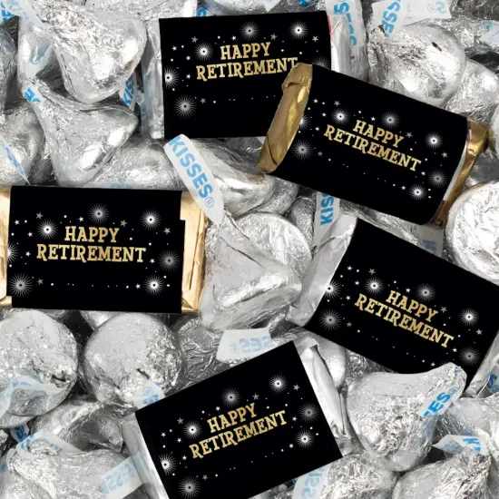 128 Pcs Retirement Party Candy Favors Hershey's Miniatures & Kisses - Fireworks {1}