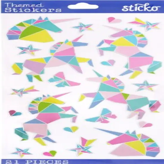 Sticko Origami Unicorn Metallic Flat Stickers {1}