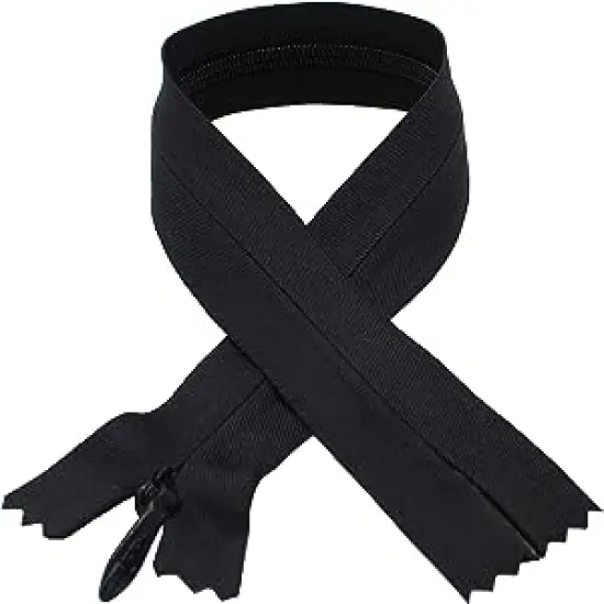 Unique Zipper YKK #5 Heavy Conceal - Invisible (Bridal Wear), Select Length and Color (Length 18 inches, Black) {1}