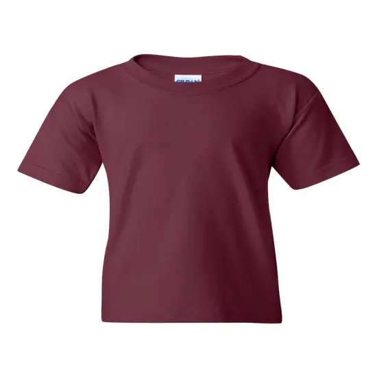 Gildan&reg; Heavy Cotton Youth Crew Neck Short Sleeve T-Shirt Maroon {1}