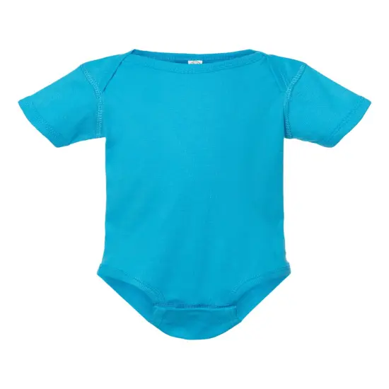 Rabbit Skins&reg; Infant Baby Rib Bodysuit Short Sleeve Turquoise {2}