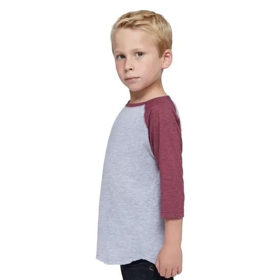 Rabbit Skins&reg; Toddler Baseball Fine Jersey Crewneck Three-Quarter Sleeve T-Shirt - 3330 {4}