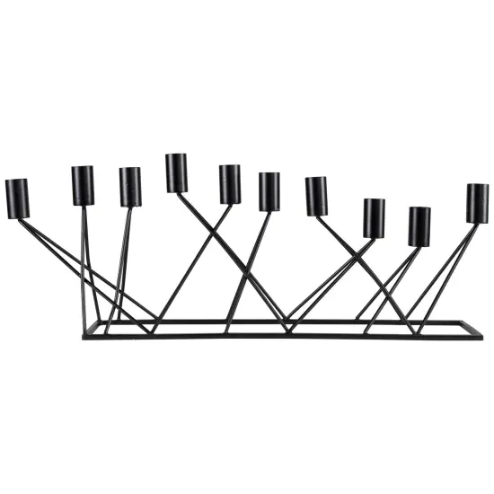 Northlight Modern 10 Taper Candle Holder Candelabra - 22.5" - Black {1}