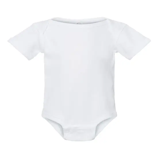 Rabbit Skins&reg; Infant Baby Rib Bodysuit Short Sleeve White {2}
