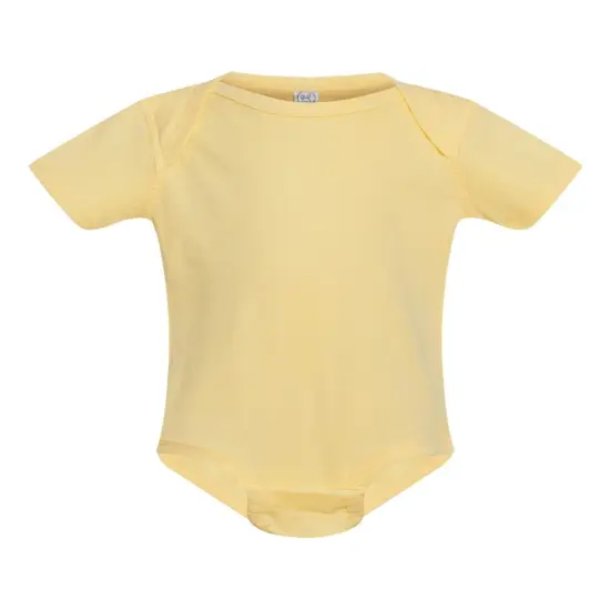 Rabbit Skins&reg; Infant Baby Rib Bodysuit Short Sleeve Banana {2}