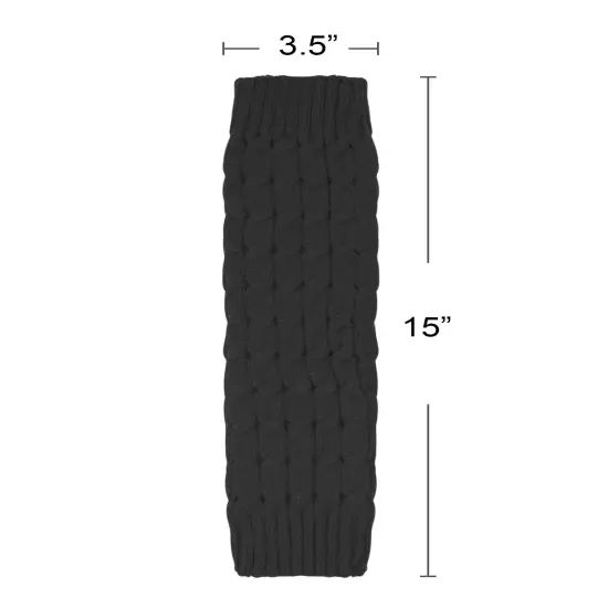 Wrapables Women's Cable Knit Leg Warmers Black {4}