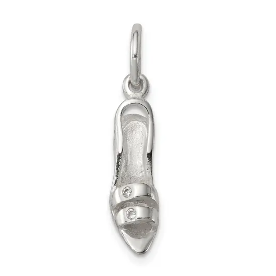Sterling Silver High Heel Pendant Shoe Charm Jewelry 19mm x 11mm {4}