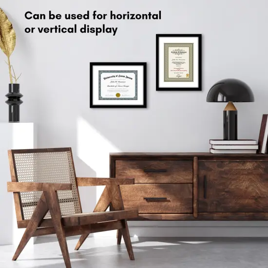 Americanflat 11x14 Diploma Frame - 8.5x11 with Mat or 11x14 without Mat - Certificate Frame for Displaying Documentation - Shatter Resistant Glass - Hanging Hardware {4}