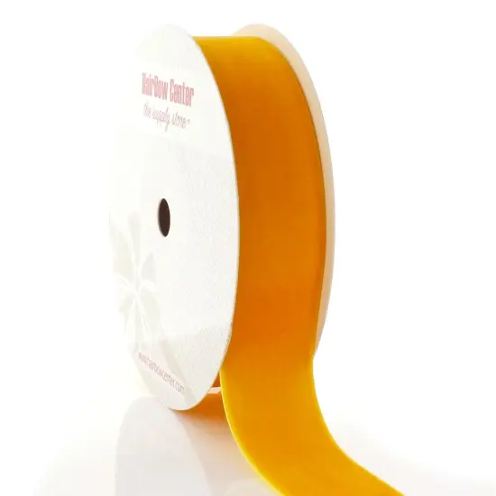1" Velvet Ribbon (5yd & 25yd Spool Lengths) 662 Golden Yellow {1}