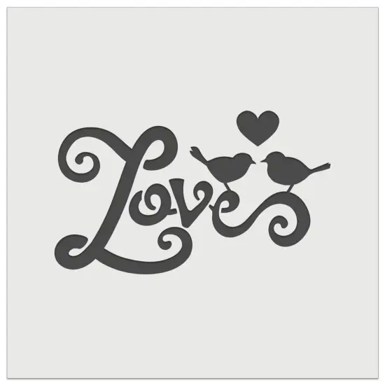 Love Birds on Text with Heart Wall Cookie DIY Craft Reusable Stencil {7}