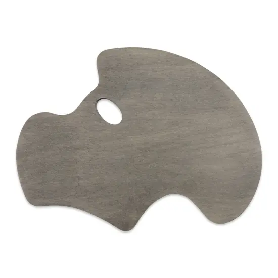 New Wave Art Wood Palette - Grey, 20-1/2" x 16" x 1/5", Expressionist Confidant, Right Hand {1}