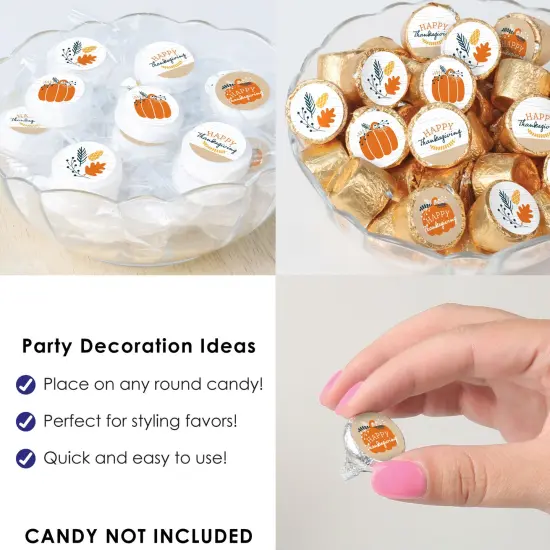 Big Dot of Happiness Happy Thanksgiving - Fall Harvest Party Small Round Candy Stickers - Party Favor Labels - 324 Count {6}