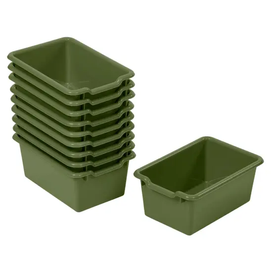 Scoop Front Storage Bins, Multipurpose Organization, 10-Pack Hunter Green {1}