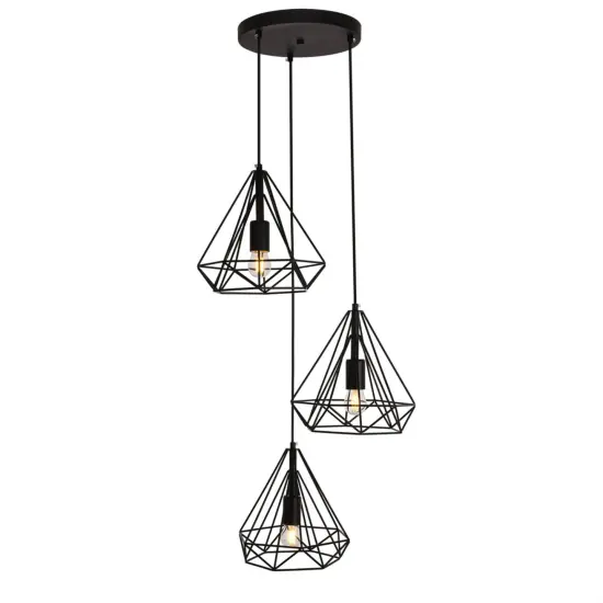 Jago Collection Pendant D18.1 H24.3 Lt:3 Black Finish {1}