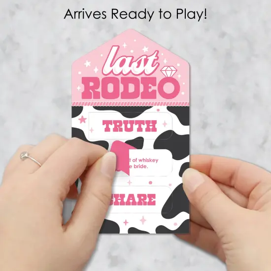Big Dot of Happiness Last Rodeo - Pink Cowgirl Bachelorette Party Game Pickle Cards - Truth, Dare, Share Pull Tabs - Set of 12 {3}