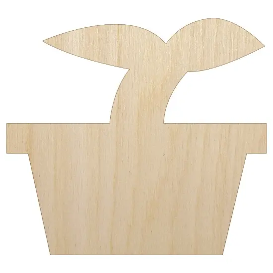 Plant Sprout Gardening Solid Unfinished Wood Shape Piece Cutout for DIY Craft Projects {7}