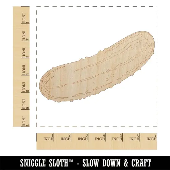 Dill Pickle Cucumber Unfinished Wood Shape Piece Cutout for DIY Craft Projects {1}