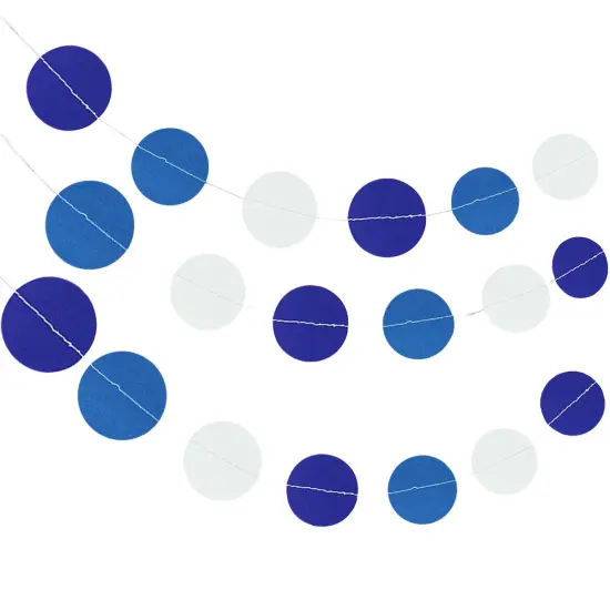 Wrapables 13ft Paper Circle Dot Garland Party Decorations (Set of 2) Aqua/Blue/White {1}