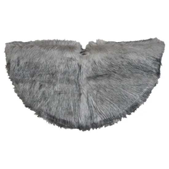 Northlight 36" Beige and Gray Plush Faux Fur Christmas Tree Skirt {1}