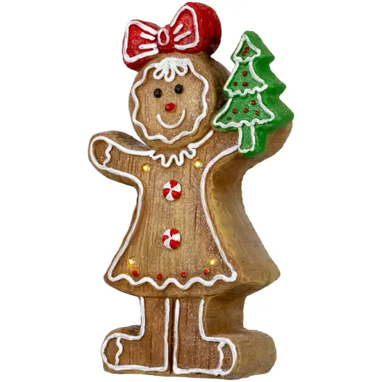 Northlight LED Lighted Gingerbread Girl Christmas Figurine - 15.25" Brown {6}