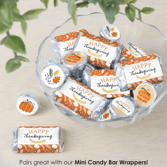 Big Dot of Happiness Happy Thanksgiving - Fall Harvest Party Small Round Candy Stickers - Party Favor Labels - 324 Count {7}