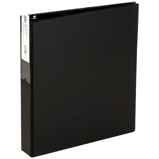 Avery Economy 3 Ring Binder, 3" Round Rings, Label Holder, 1 Black Binder (04601) {1}