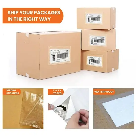 Clear Self-Adhesive Top Loading Packing List Shipping Label Envelopes Pouches 7.5" x 5.5" {4}