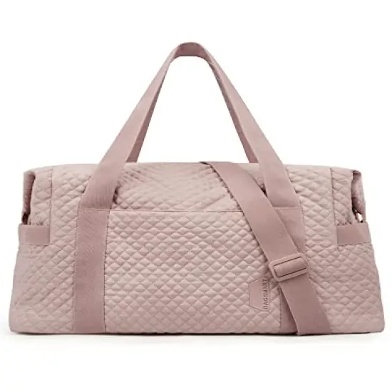 Weekender Bags for Women - Gym Bag with Yoga Mat, Travel Duffle Overnight Bag for Essentials, Large Hospital Bag for Labor and Delivery (Pink) {2}