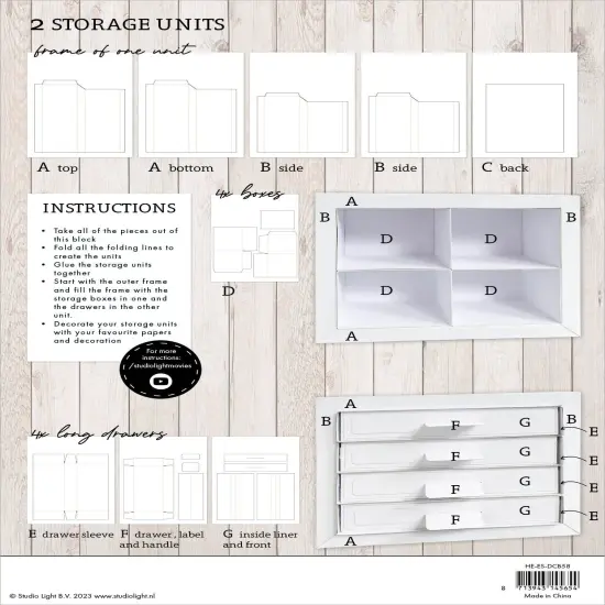 Studio Light HEN DIY Storage Block-Nr. 58, Drawer Units {2}