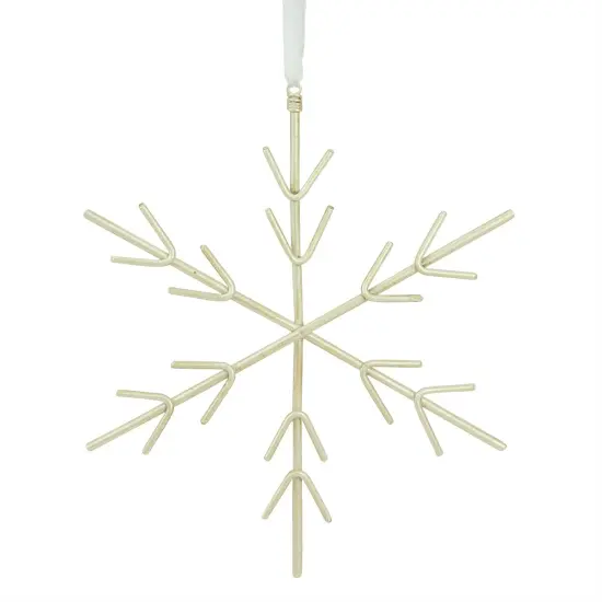 Gallerie II 6" Pastel Dreams Pearlized Off-White Snowflake Shaped Christmas Ornament {1}