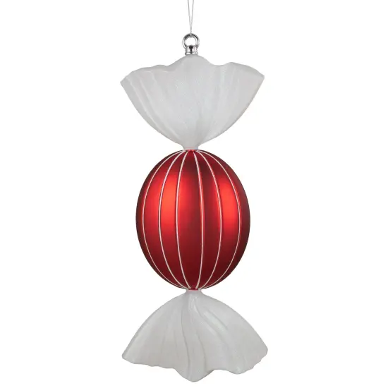 Northlight Wrapped Candy with Glitter Shatterproof Commercial Christmas Ornament - 18" Red {1}