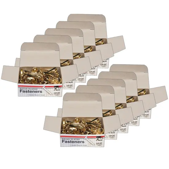 Brass-Plated Paper Fasteners, 1", 100 Per Box, 10 Boxes {1}