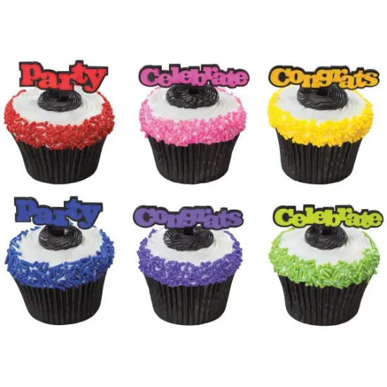 Celebrate & Party Bright DecoPics&reg; Cupcake Decoration, 12ct {4}