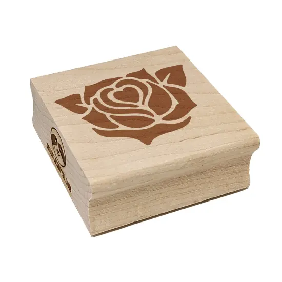 Rose Heart Center Square Rubber Stamp for Stamping Crafting {7}