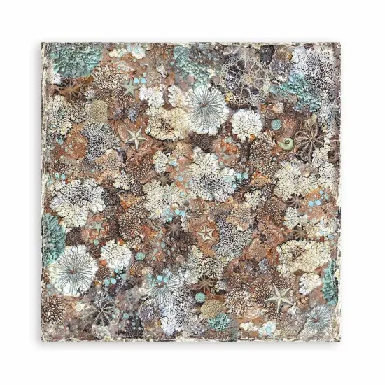 Stamperia Polyester Fabric 12"X12" 4/Pkg-Songs Of The Sea {6}